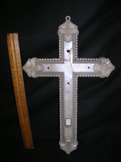 Cross, large, plastic, silver