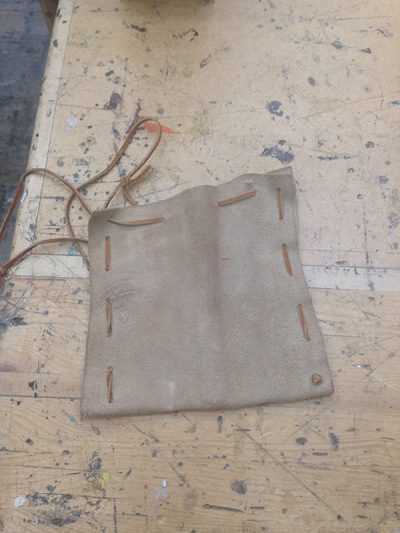 Tanned Leather Pouch with Drawstring