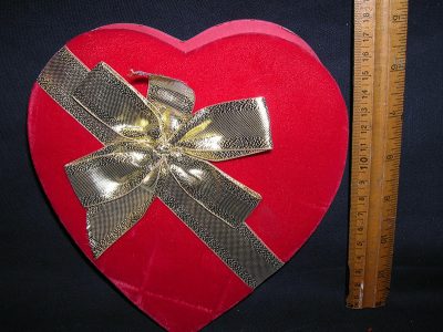 Large heart red satin