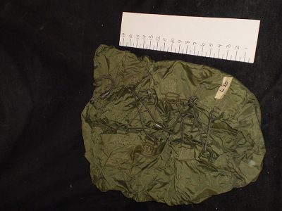 Green nylon duffel bag