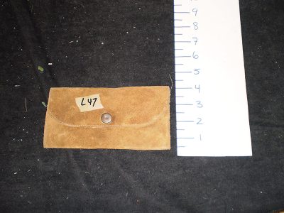 Leather pouch with snap