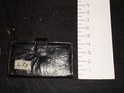 Black leather clutch wallet