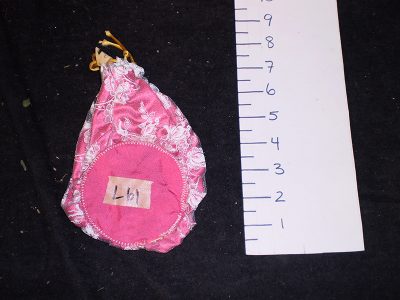 Deep pink/lace drawstring bag