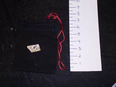 Black cotton drawstring bag