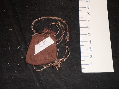 Brown drawstring coin bag