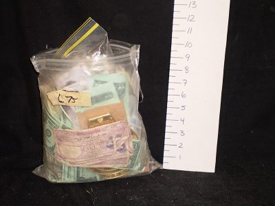 Bag of assorted money