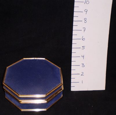 Jewelry box, blue velvet, gold trim - Image 2