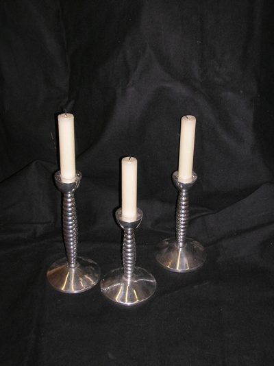 3 Silver Candle Sticks