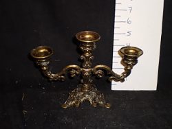 Triple brass candle holder