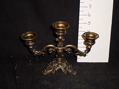 Triple brass candle holder