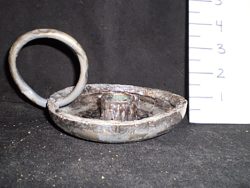 Silver round 5” diameter candle holder
