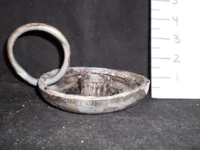 Silver round 5” diameter candle holder