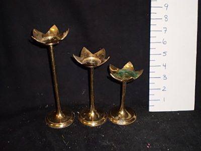 Brass petal candle holders