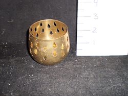 Incense burner small brass filigree