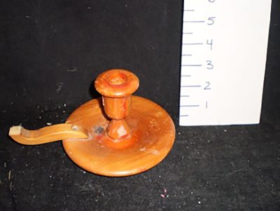 Candlestick holder, wooden with broken handle