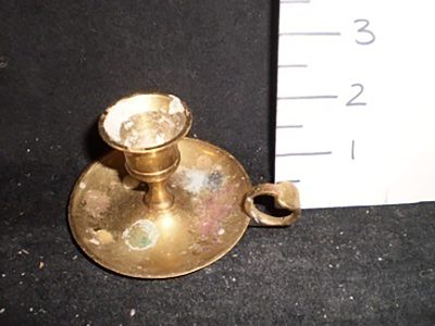 Small brass candlestick and handle