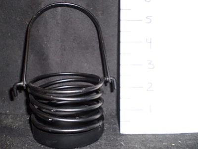 Black metal spring holder with hanger handle