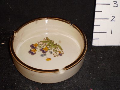 Ashtray, ceramic with floral design