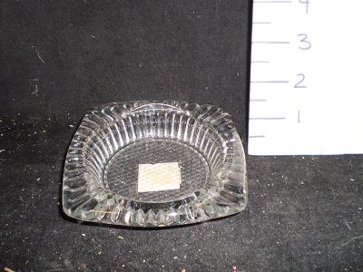 Ashtray, clear glass square