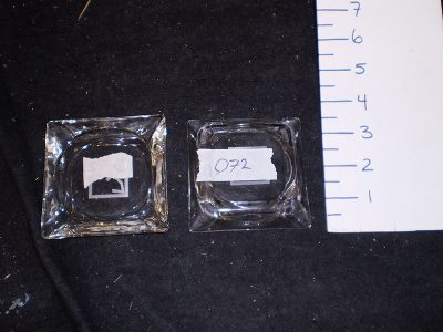 Clear glass ashtray