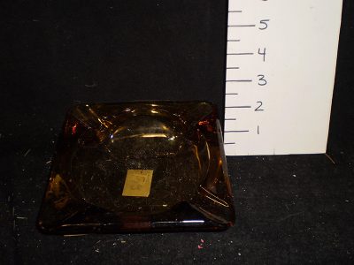 Glass ashtray, amber