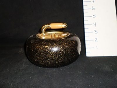 Curling stone ashtray