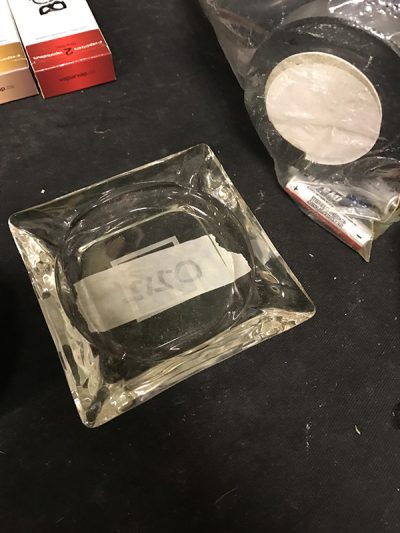 Clear Glass ashtray - Square