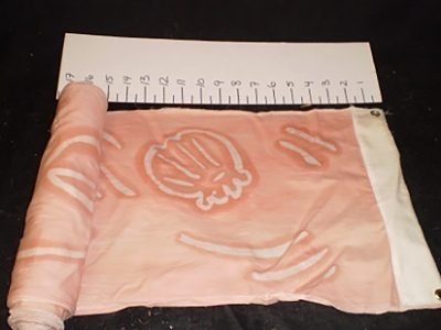 Banner, long pink w/ fish & shell design