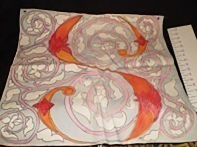 Banner, square, “S” & “R” monograms in art - Image 2