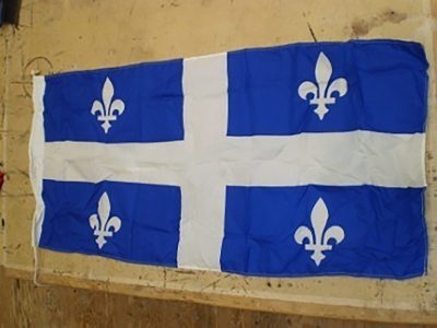 Flag, fleur de lys, blue & white