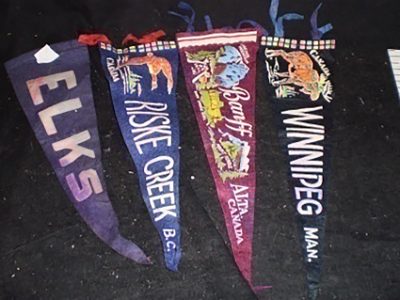 Triangle banners, small, various Canadian