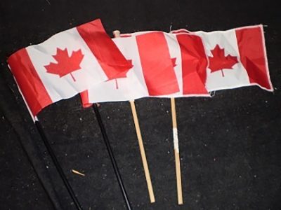 Canada flags, small, old, on poles - Image 2