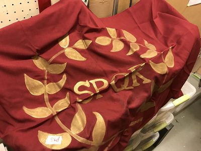Large Red SPQR Banner from Ceasar