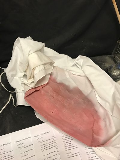 Bloody Sheet - head sized blood spot w/ brain gunk