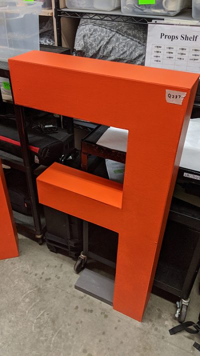 Orange big wooden letter F