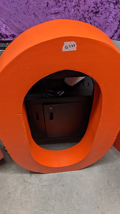 Orange big wooden letter O