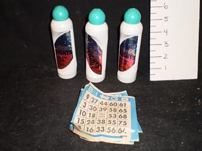 Bingo dabbers and cards