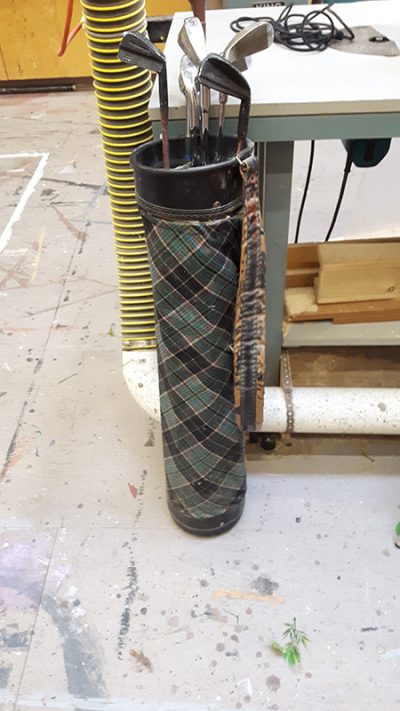 Plaid golf bag