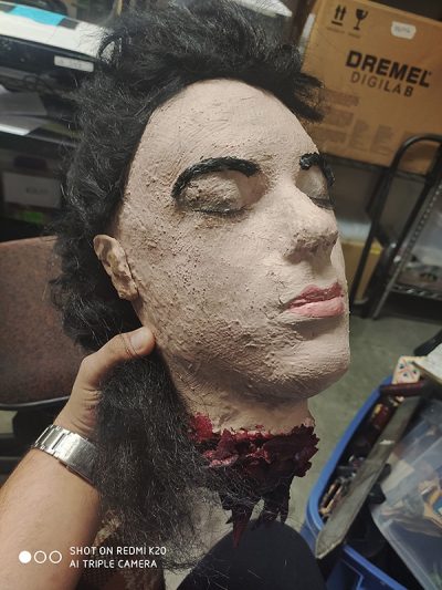 Blooded head of a woman