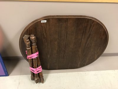 Wooden Oval Table w/ Detached Legs