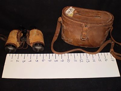 Binoculars, medium, suede-covered
