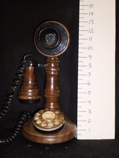Telephone brown wood, old