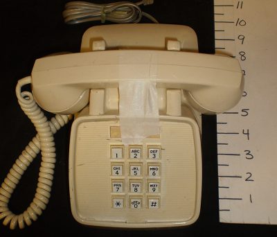 Cream desktop phone