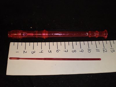 Pink Plastic Recorder w/ cleaning rod