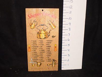Shopping reminder list (peg style)