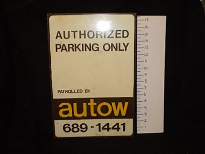 Authorized parking only