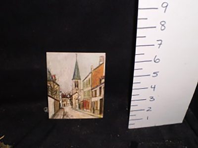 4x5 Painting city street steeple