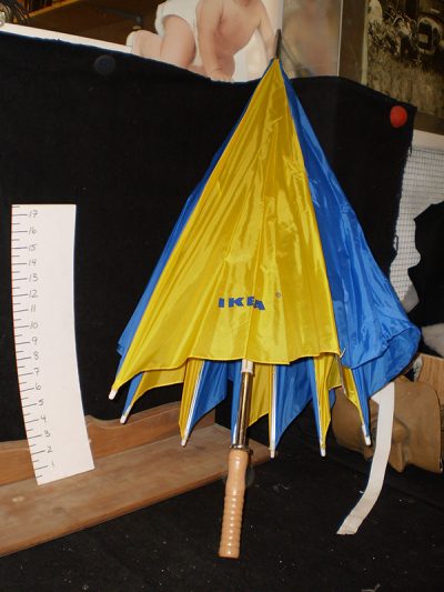 Blue Umbrella  w/ clouds painted on
