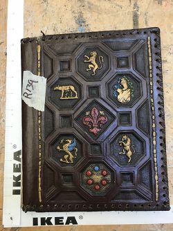Leather Notebook with Designs, Brown