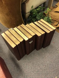 Hollow books, painted Dark red